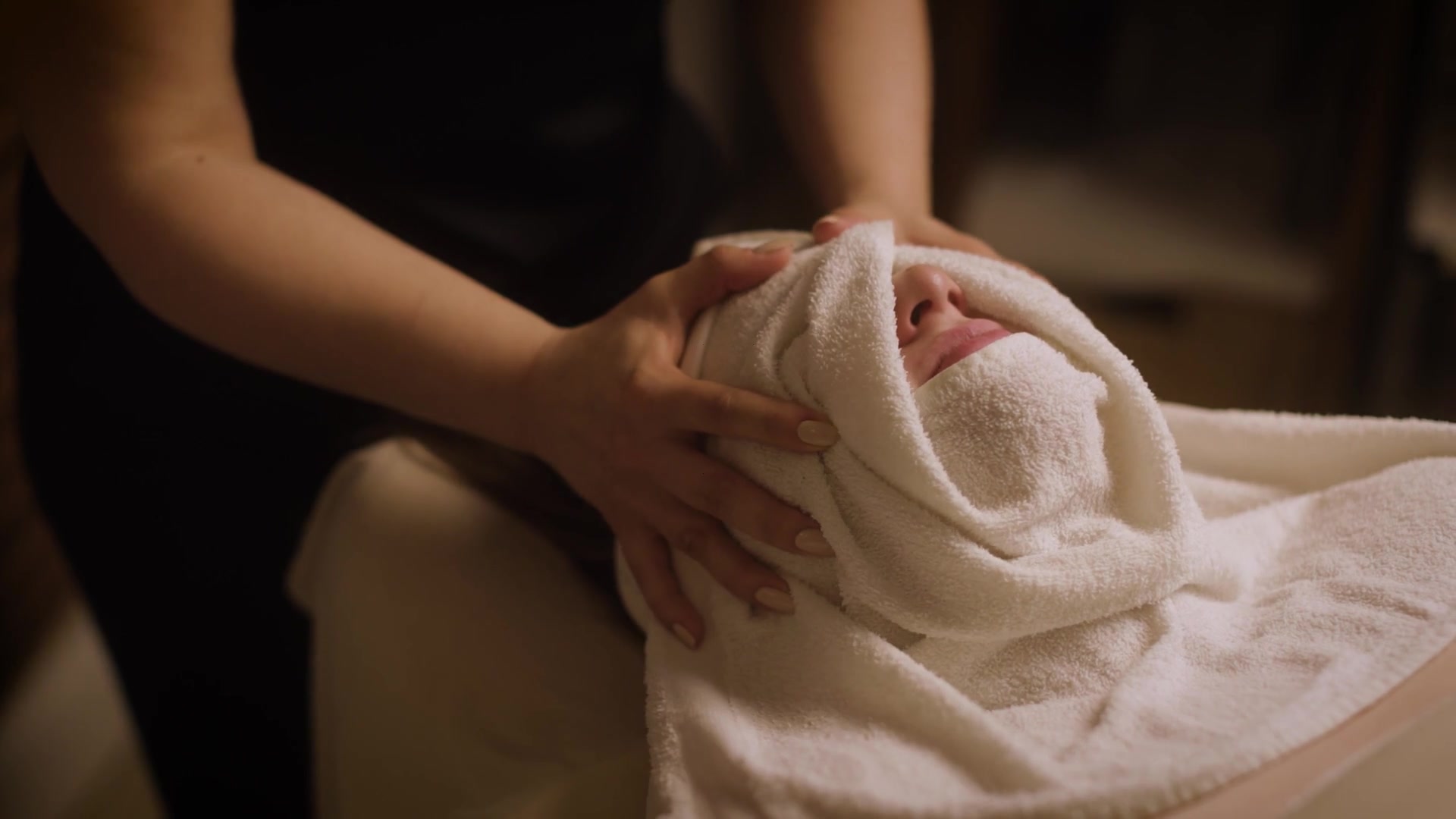 Warm towel at Namaste Spa